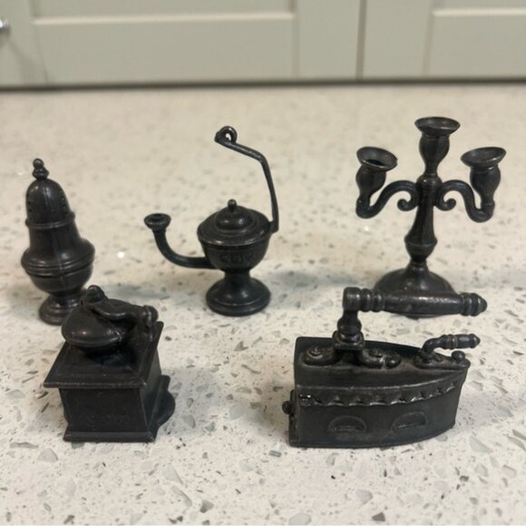 Other - Vintage Holland Dutch 7 Pc FOCA OOSTERBEEK Dollhouse Pewter Miniatures